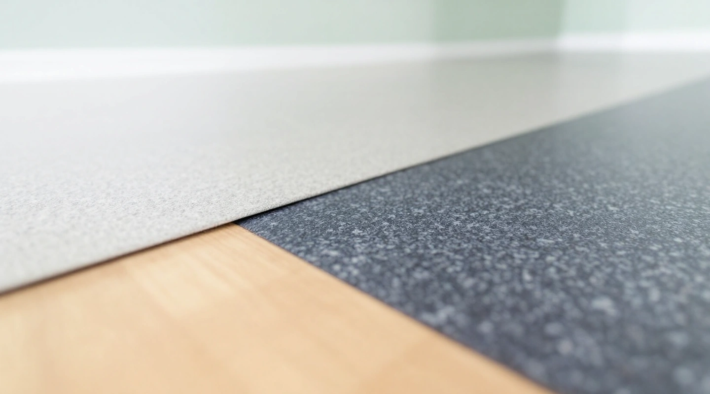 A transition strip where two gym flooring materials meet