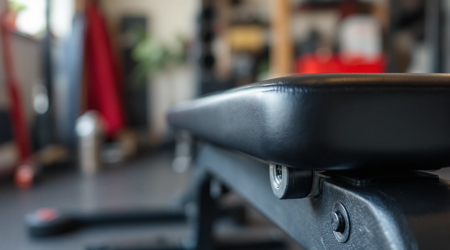 A bench's adjustment lever, close up
